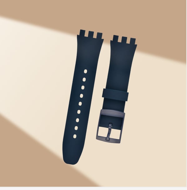 Premium Silikon Swatch Klokkerem Erstatning NavyBlue 20 mm