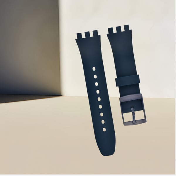 Premium Silikon Swatch Klokkerem Erstatning NavyBlue 20 mm
