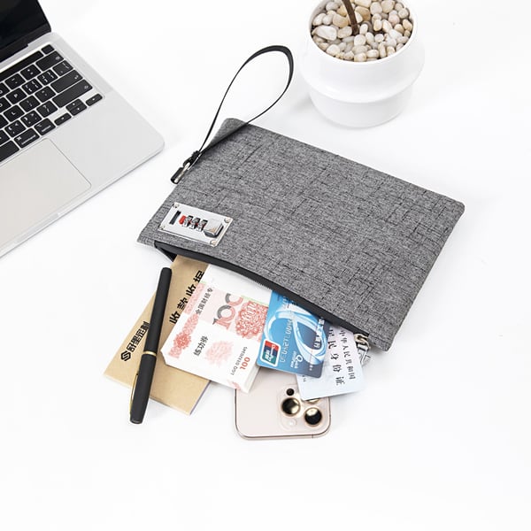 Sikker RFID-blokkerende reisedokumentorganisator Grey