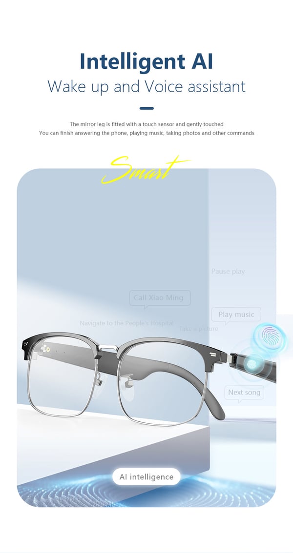 Smarta Touch Översättnings Bluetooth-glasögon