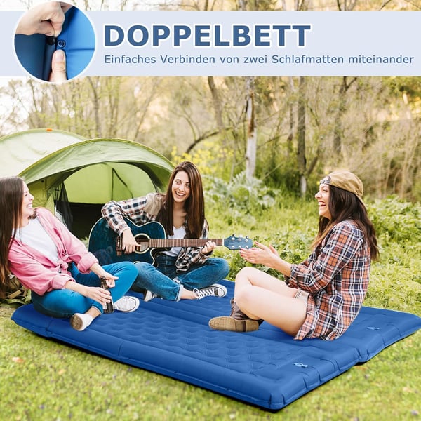 Bærbar Oppustelig Liggeunderlag: Letvægts Campingmadras til Udendørs Eventyr, kompatibel med forskellige telte Blue