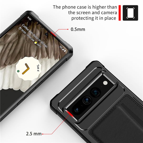 Elegant sort tegnebogsetui til Google Pixel 8 Pro