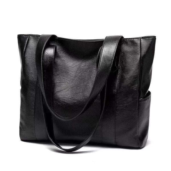 Elegant svart PU-skinnveske - Allsidig og romslig