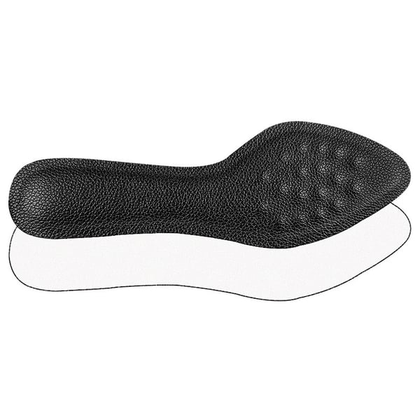 Læder indlægssåler - PU læder spids tå design Black