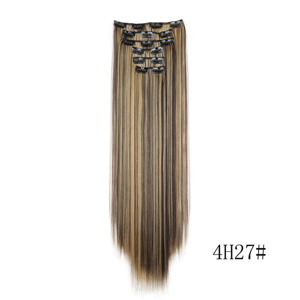 Hår Extensions Clip in Hair Extensions 6 stk coffee