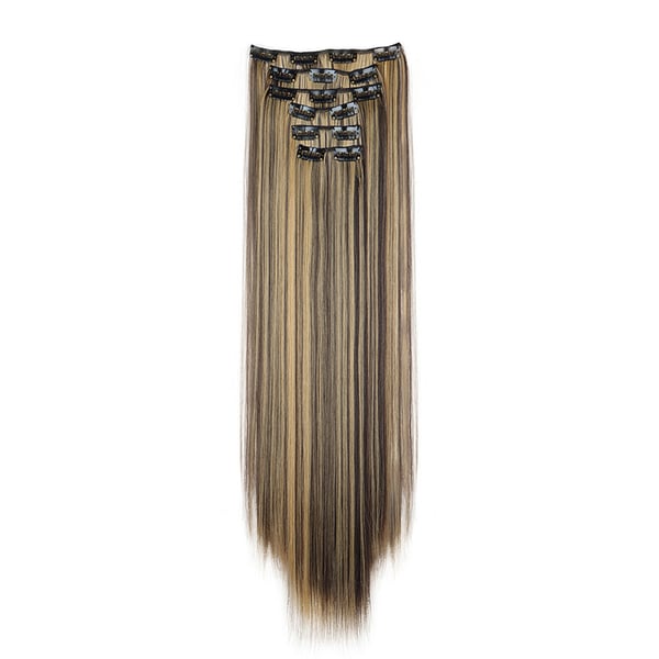 Hår Extensions Clip in Hair Extensions 6 stk coffee