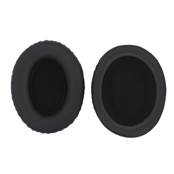 Premium 90x70mm Ovale Øreputer i Proteinlær - Svart (2-pakning)
