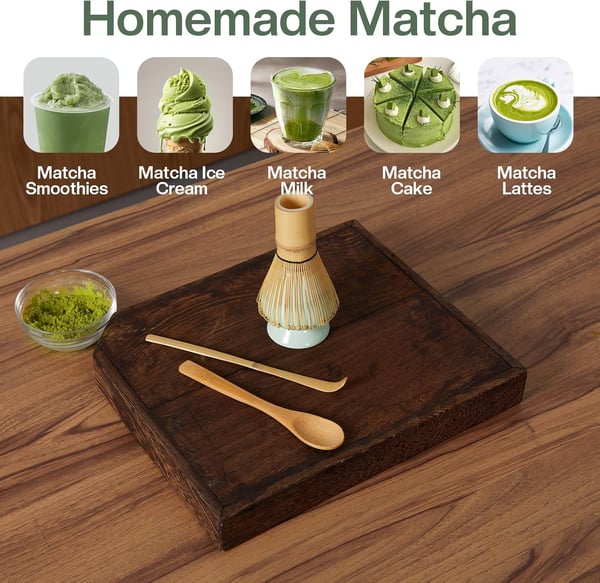 Matcha Whisk Sæt CT Lille Sæt 4 stk. Lysegrøn Keramik