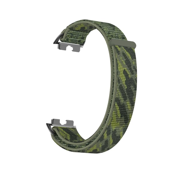 Stilig nylonbånd for Huawei Band 10/9/8 med metalladaptere Green