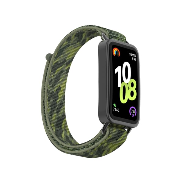 Stilig nylonbånd for Huawei Band 10/9/8 med metalladaptere Green