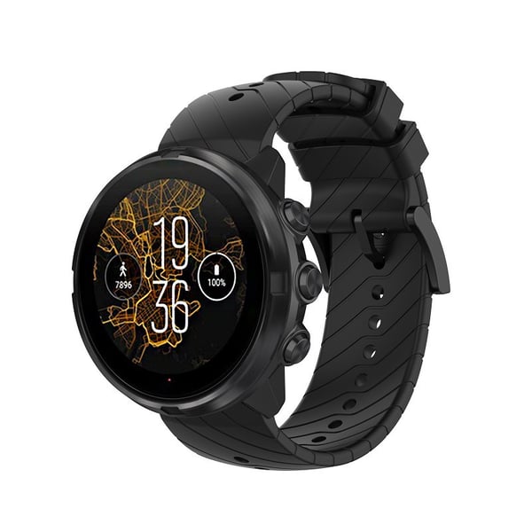 Silikoniranneke Suunto- ja Fossil-älykelloihin Black