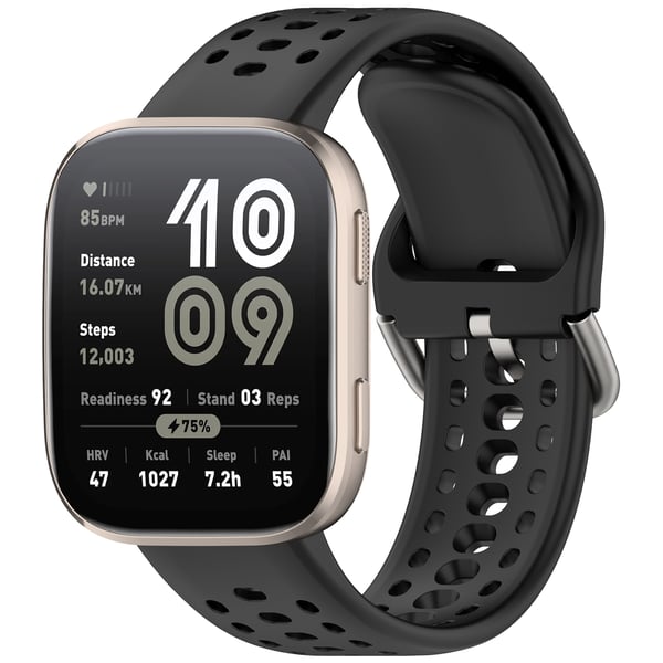 Stilfuld silikonerem til Amazfit Bip6 (A2435) Black
