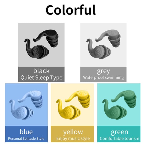 Professionelle silikone ørepropper med støjreduktion - 4 par Multicolor1