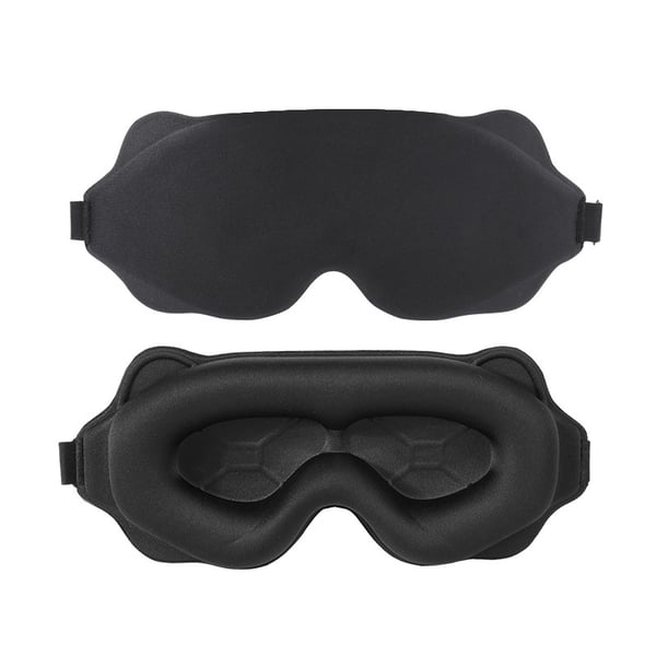3D Formstøbt Mørklægningssovemaske til Rejser og Hvile Black