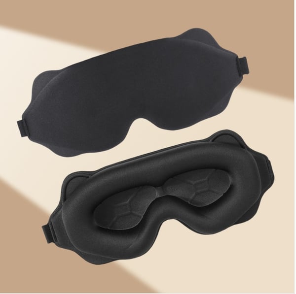 3D Formet Mørkleggende Sovemaske for Reise og Hvile Black