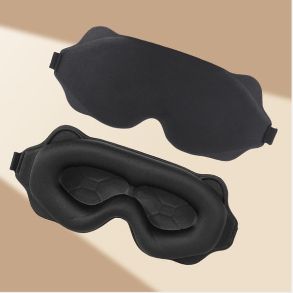 3D Formet Mørkleggende Sovemaske for Reise og Hvile Black