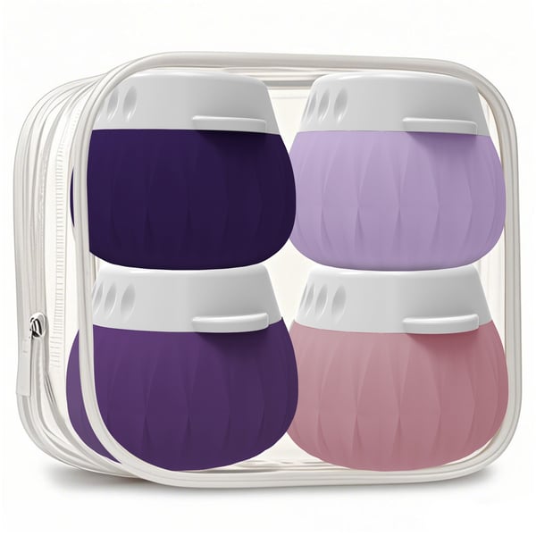 Silikoniset matkakokoiset voidepurkit - 4 kpl tiivis pakkaus Purple