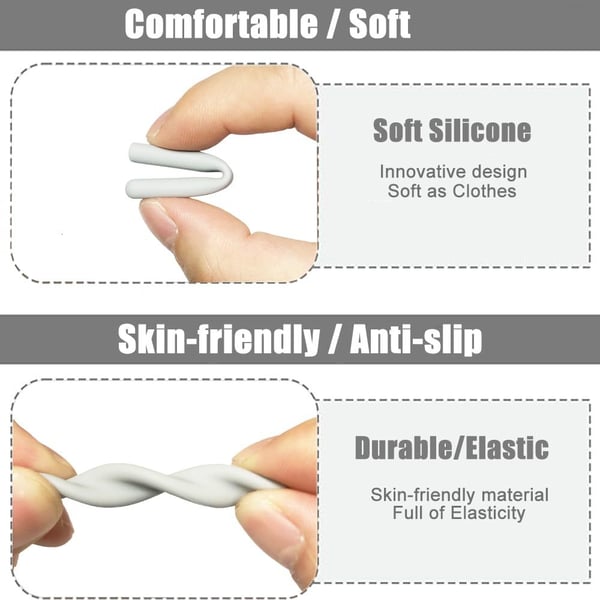 Silikon Anti-skli Pads For Briller -2 Par Grey