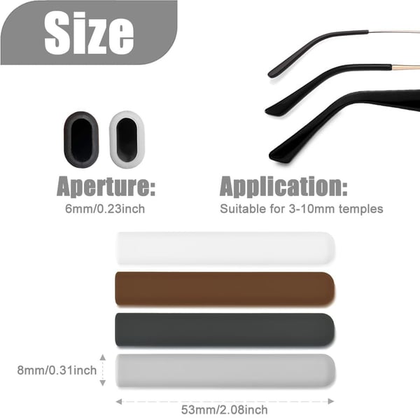 Silikon Anti-skli Pads For Briller -2 Par Grey
