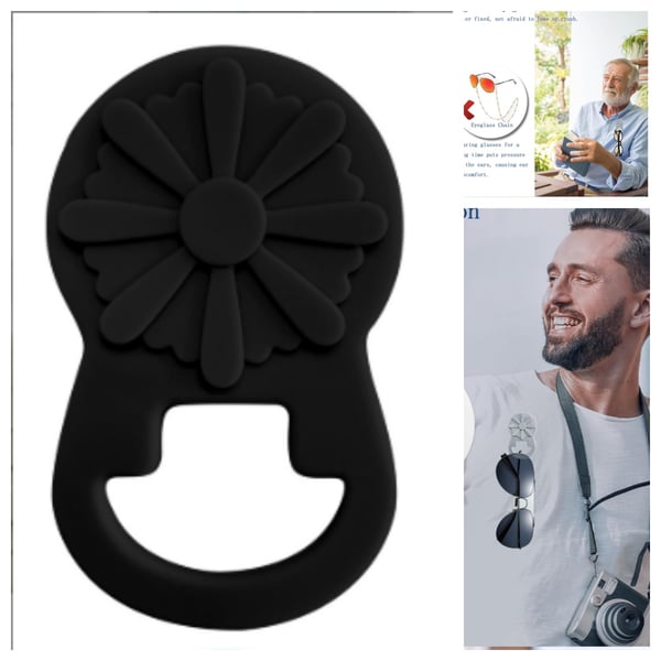 Magnetisk brilleholderklips for klær Black