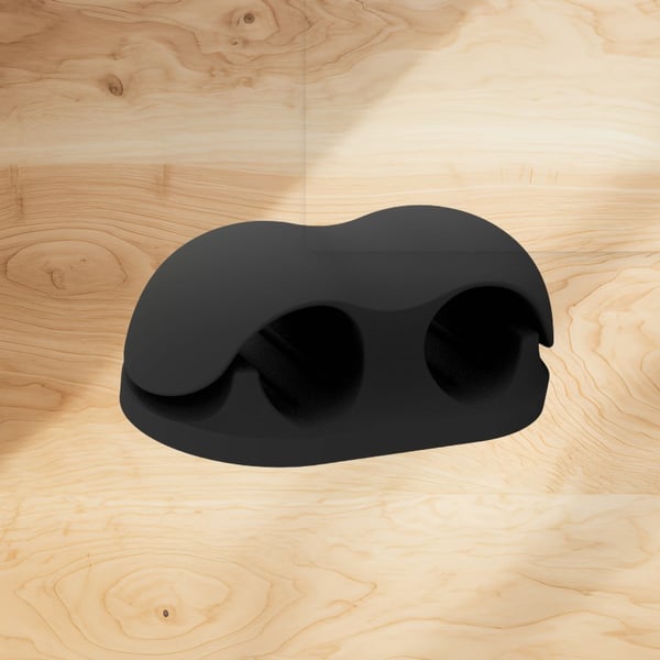 2-pakning Ny dobbelthulls pennklips/kabelorganisator Black