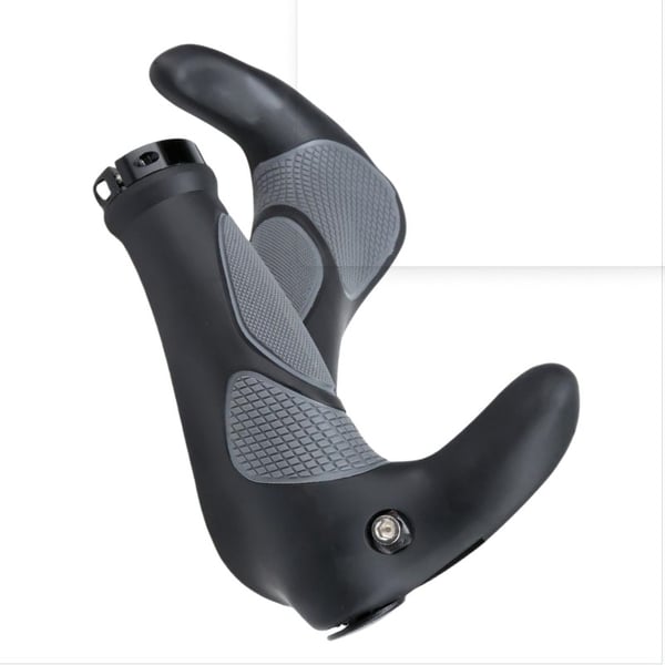 Ergonomiset kumiset ohjaustangon kahvat MTB:hen, jossa on tangon päät