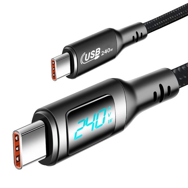 USB-C til USB-C-kabel: 240W, 480 Mbps dataoverførsel 2 m