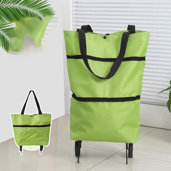 Kokoontaitettava ostoskassi pyörillä - Green