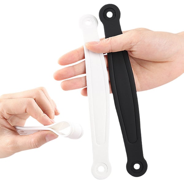 Mustat PVC-kantapääremmit tukkeihin - Liukueste White 40