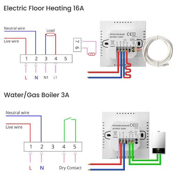 Smart WiFi Termostat for Elektrisk Gulvvarme