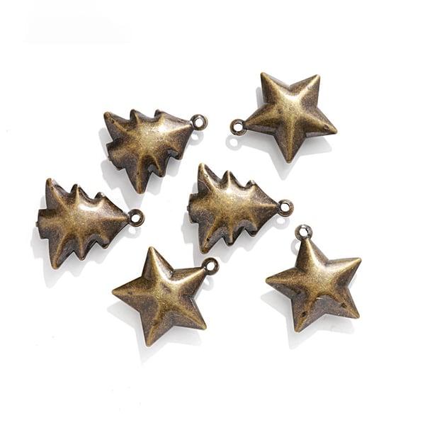 DIY Retro Bells - Store 38x46mm juletreklokker (10-pakning)