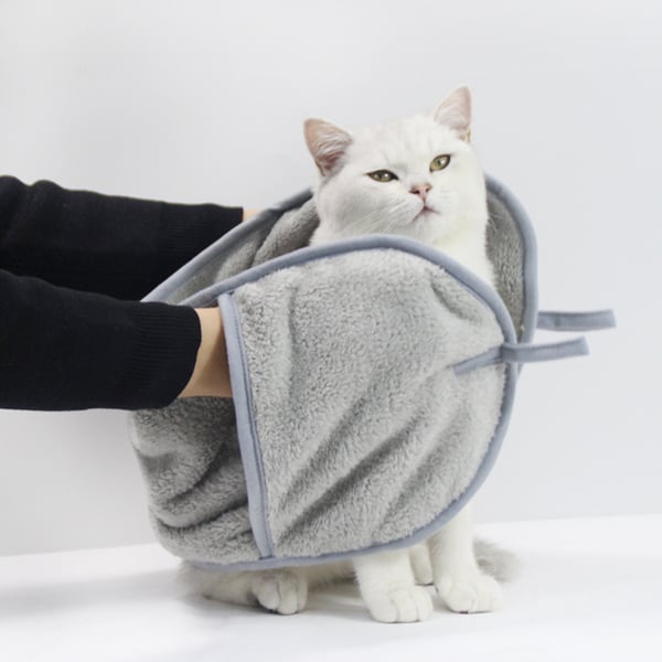 Superabsorberende kjæledyrhåndkle - Hurtigtørkende badehåndkle for hund og katt L