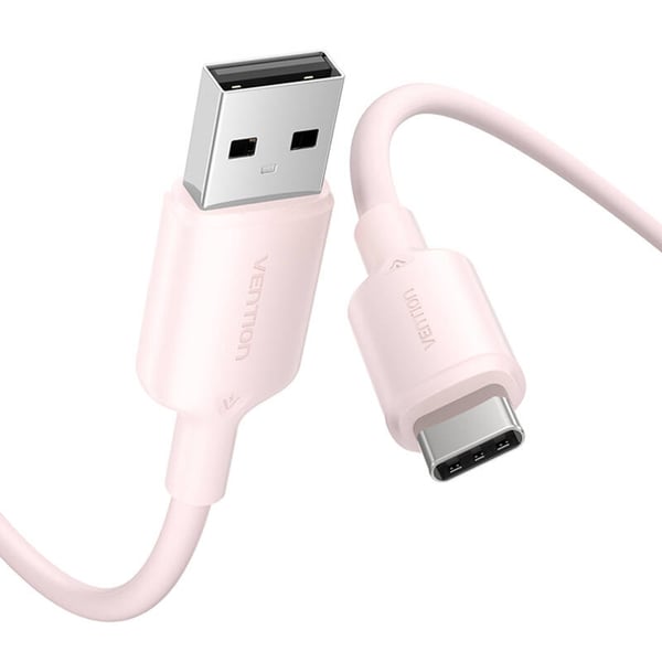 USB 2.0 A til USB-C 3A kabel Vention CTQPH 2M (lyserød)