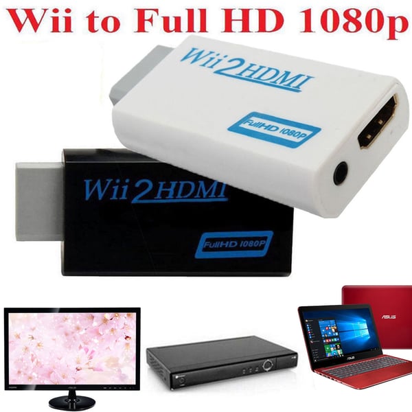 Nintendo Wii til HDMI-omformer - full HD 1080p White