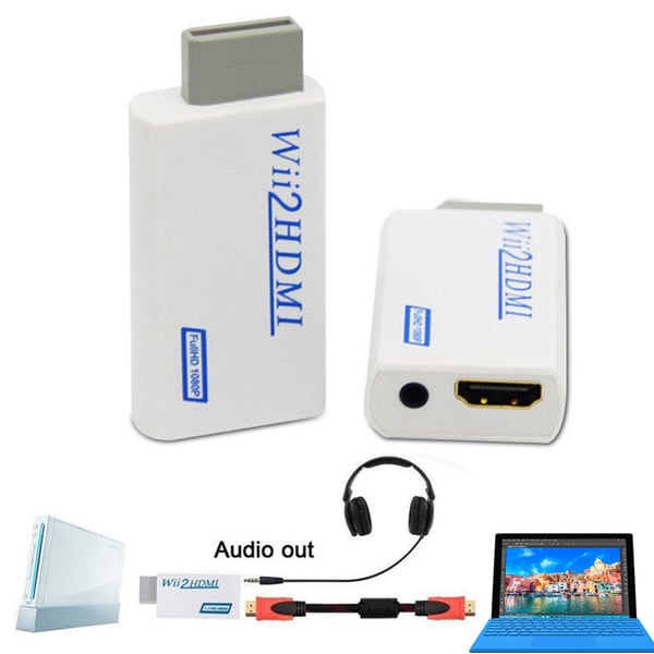 Nintendo Wii til HDMI-omformer - full HD 1080p White