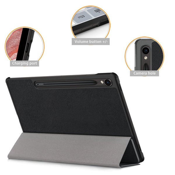 Samsung Galaxy Tab S8/S7 11 tuuman kotelo - Musta PU-nahka