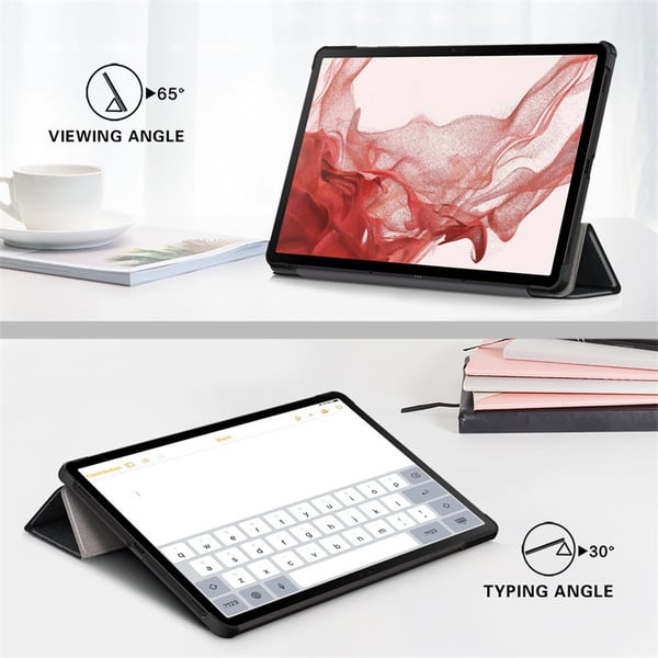 Samsung Galaxy Tab S8/S7 11 tuuman kotelo - Musta PU-nahka