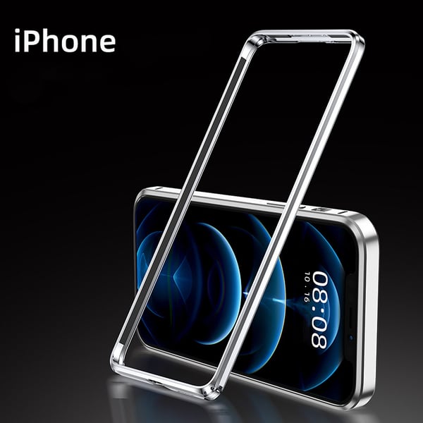 Stötfångarfodral i aluminiumlegering för iPhone 16 Silver