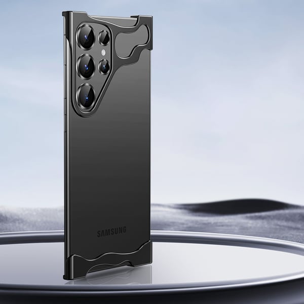 Unikt metallrammedeksel + linsefilm for Samsung S23 Ultra