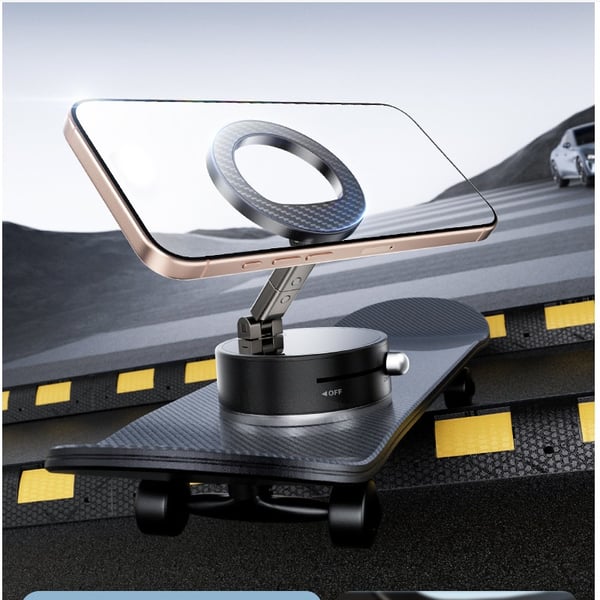 Sammenleggbar magnetisk telefonholder med sugekopp i aluminiumslegering