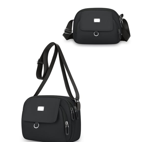 Stilig 2025 Nylon Crossbody-veske for kvinner Black