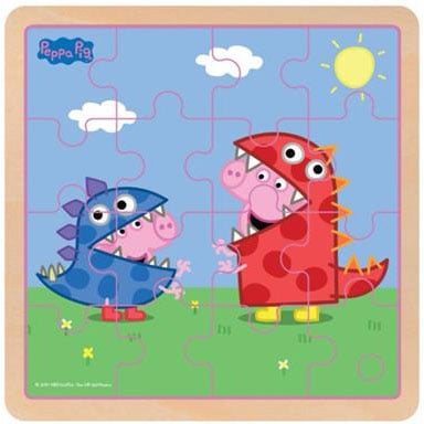 Puslespil 16 Pcs Wooden Puzzle Dino Dressup