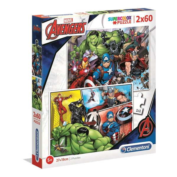 Puslespil 2x60 Pcs Avengers