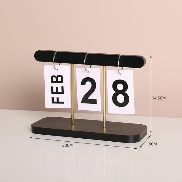Moderne minimalistisk træornament - Evighedskalender Black