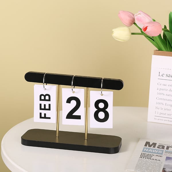 Moderne minimalistisk treornament - Evighetskalender Black