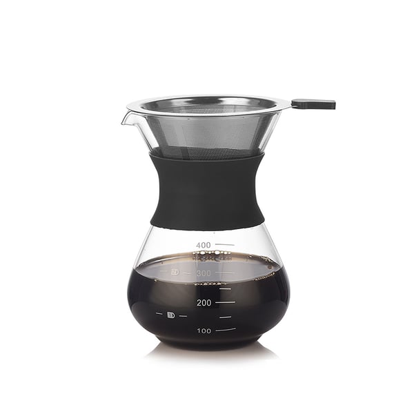 400 ml Hæld Over Kaffemaskine med Filter - Klart Glas