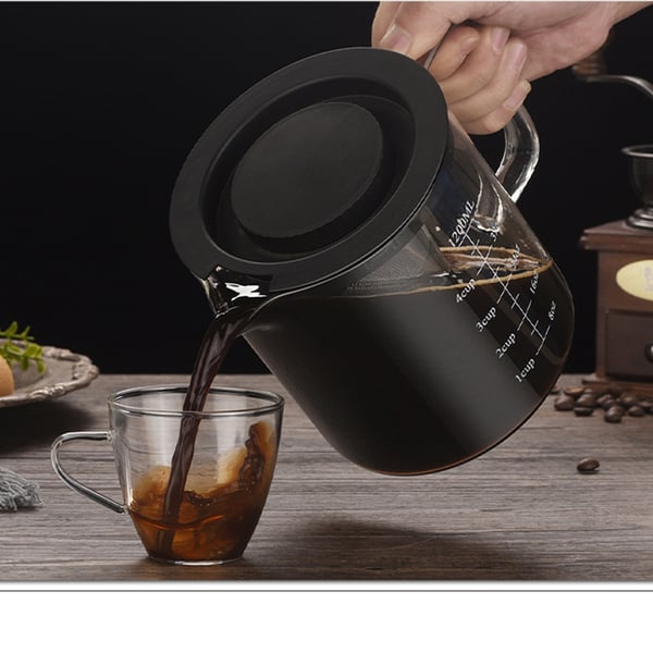 1200ML Straight Body Glas Cold Brew Kaffemaskine