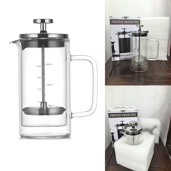 600ML Dobbelvegg French Press