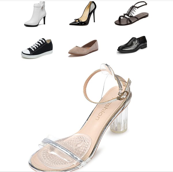 Anti-Slip Forfot Pads for Høye Hæler Transparent