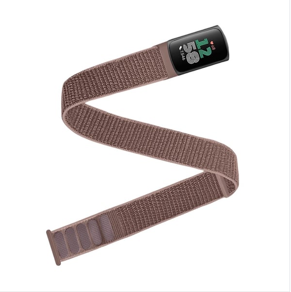 Kompatibelt med Fitbit Charge 5/6 Nylon Armbånd med Borrelås, Svette- og Vannavvisende, Komfortabel Passform, Rosa Pink